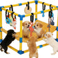 Indoor Puppy Play Gym with Hammock 8 Toys Dog Enrichment Activity Center