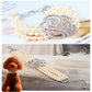 Four-row Pearl-studded Rose Cat And Dog Ornament Accessory