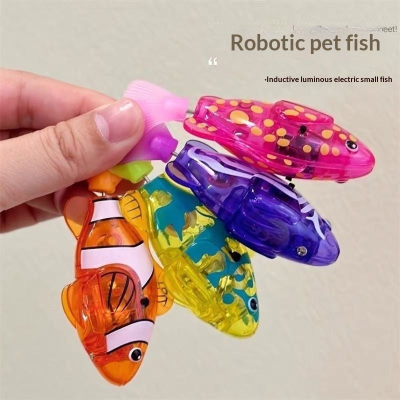 Pet Fish Simulation Light-Activated Clownfish Bathing And Splashing Toy
