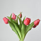 11.75" Faux Real Touch Dark Pink Tulip Stem Bundle
