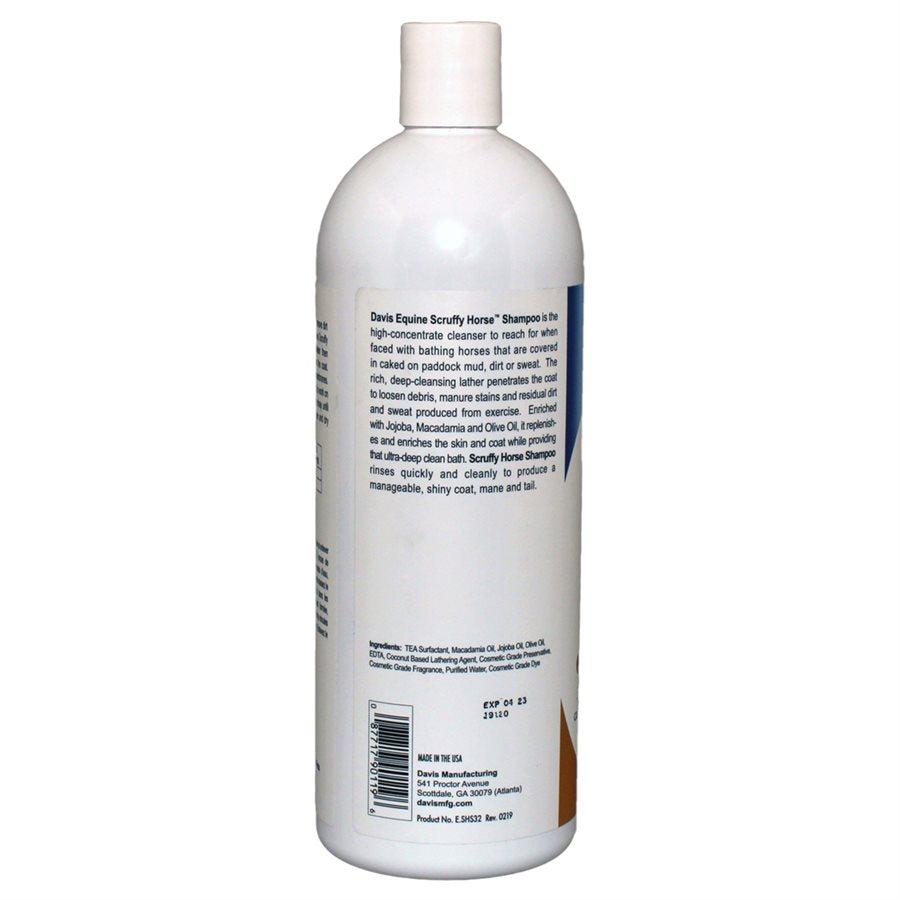 Davis Scruffy Horse Shampoo 32oz High-Concentrate Paddock Mud Dirt Sweat Jojoba