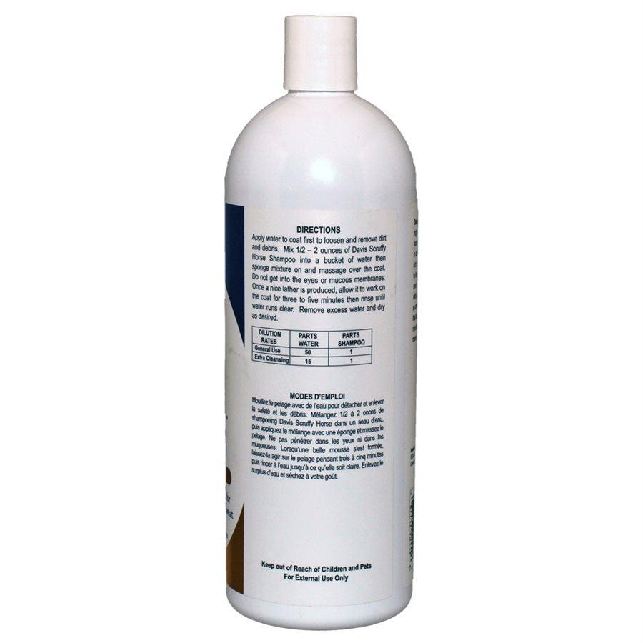 Davis Scruffy Horse Shampoo 32oz High-Concentrate Paddock Mud Dirt Sweat Jojoba