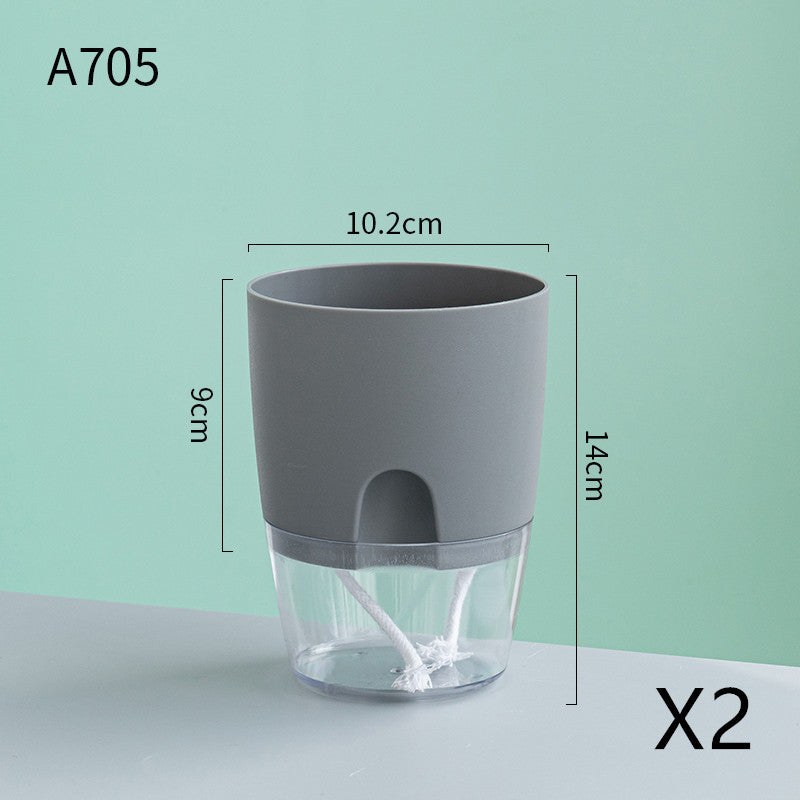 Automatic Water-Absorbing Flower Pot Plastic Resin Transparent Flower Pot