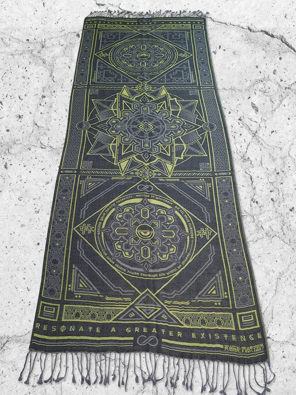 DHARMA V2 • Grey/Neon Yellow Festival Shawl