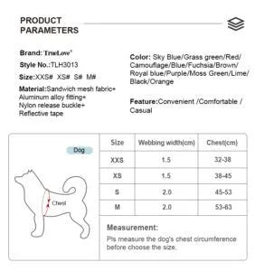 Arnés de malla para perro TrueLove TLH3013 - Fucsia (Rosa intenso)
