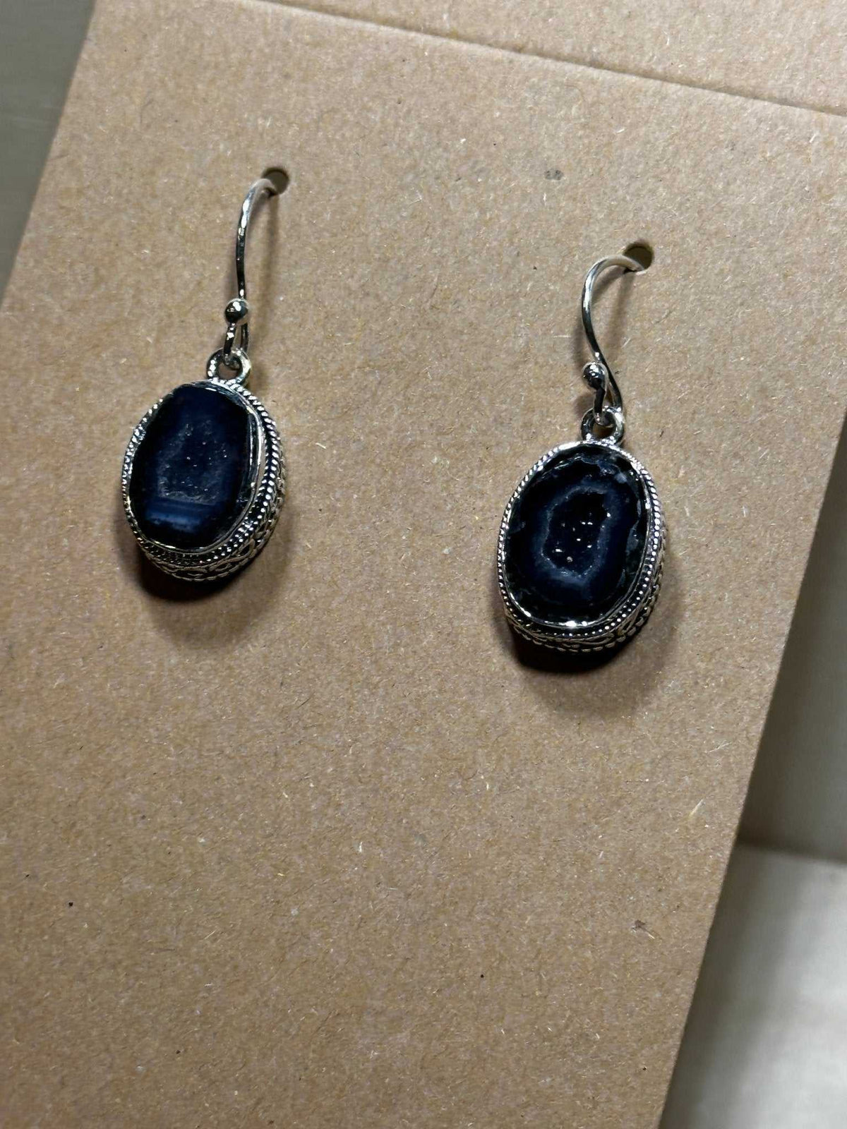 Pendientes de ágata drusa