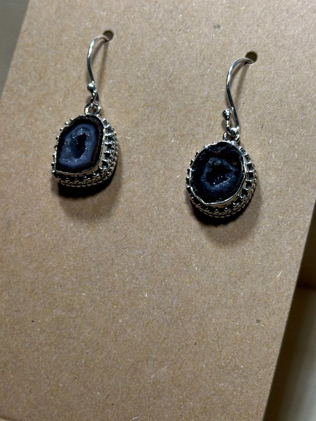 Pendientes de ágata drusa