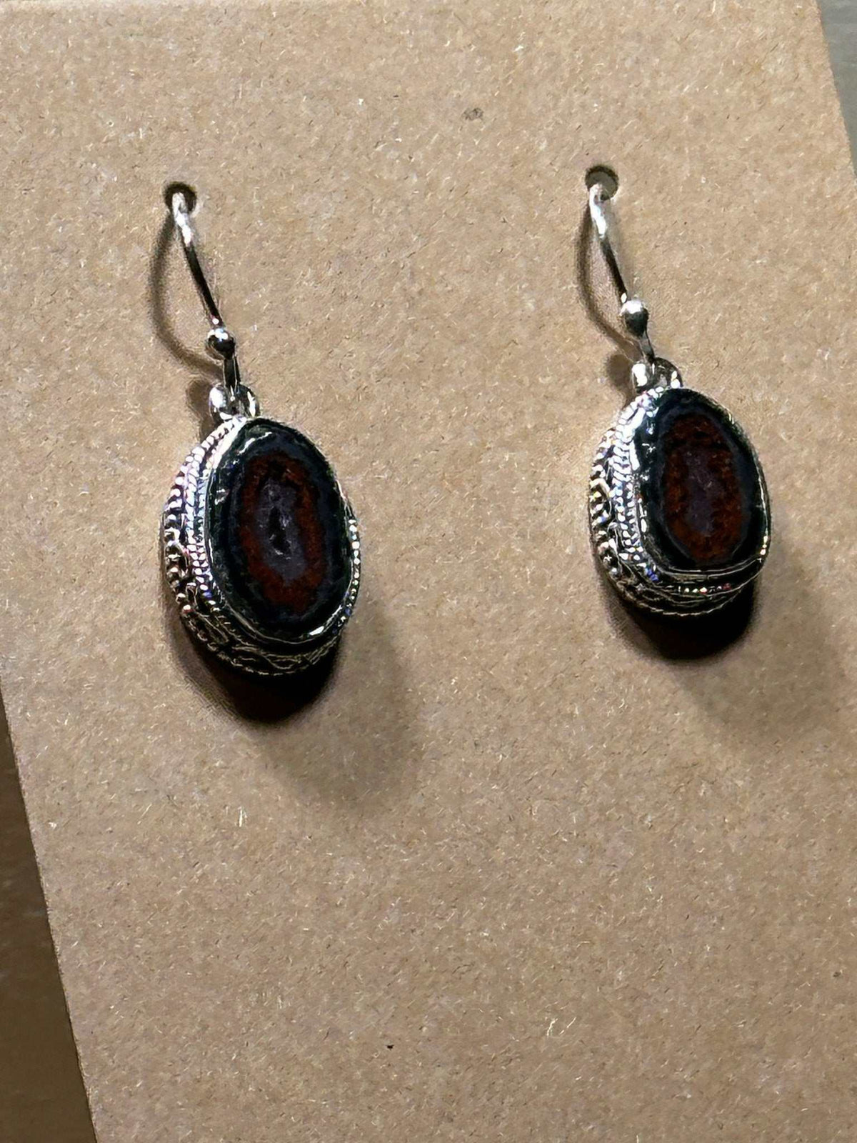Pendientes de ágata drusa