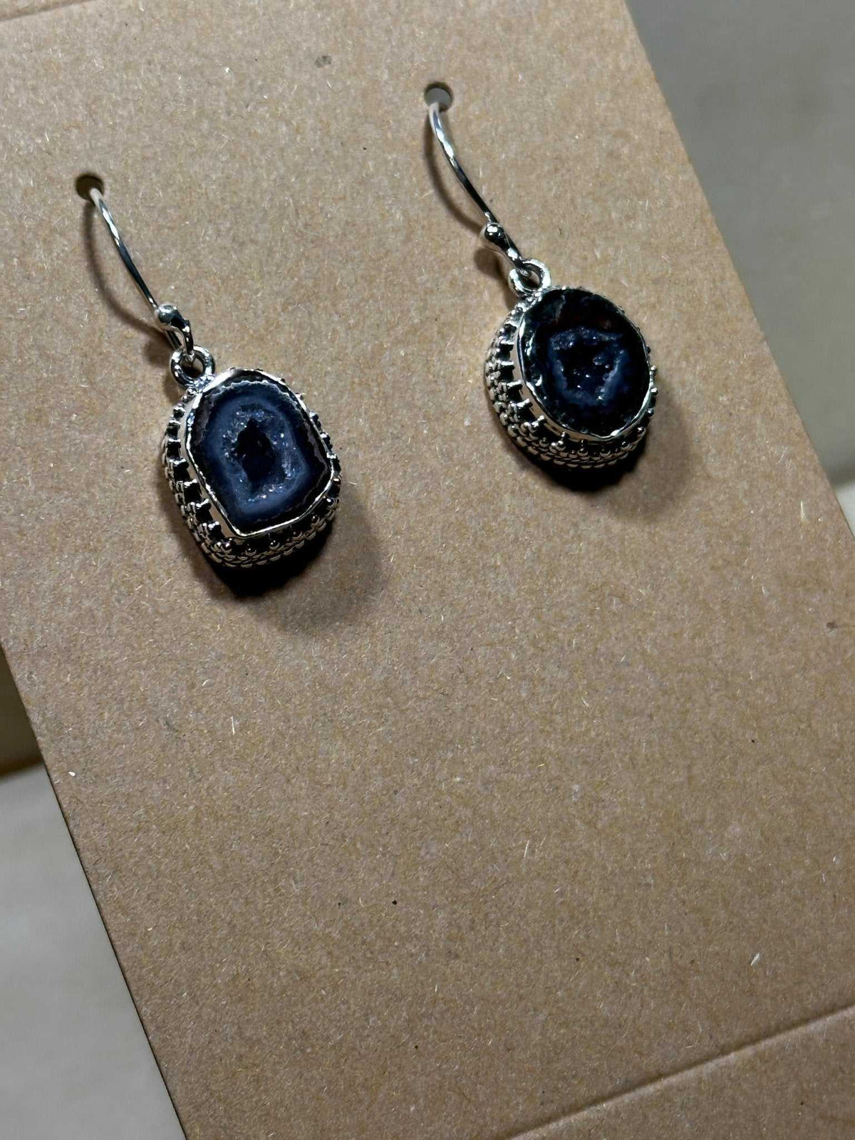 Pendientes de ágata drusa