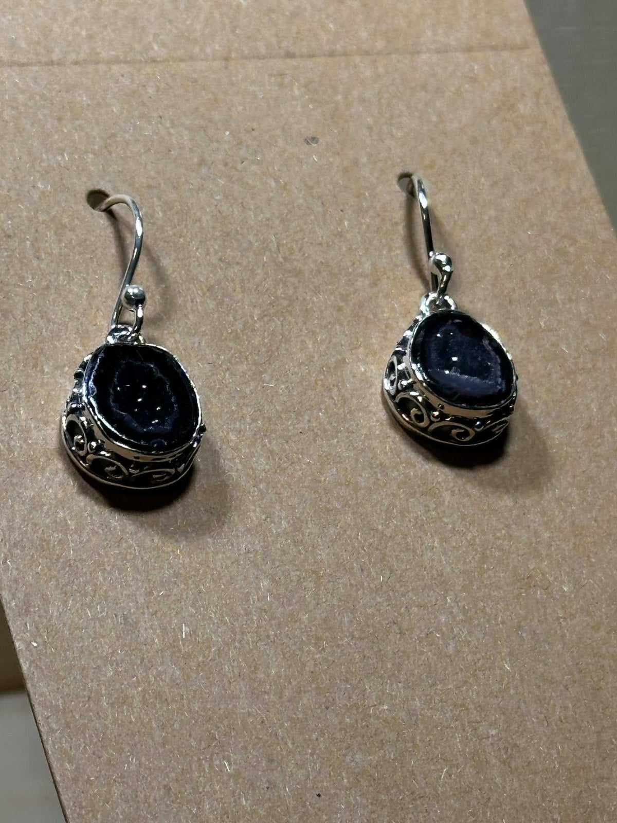 Pendientes de ágata drusa