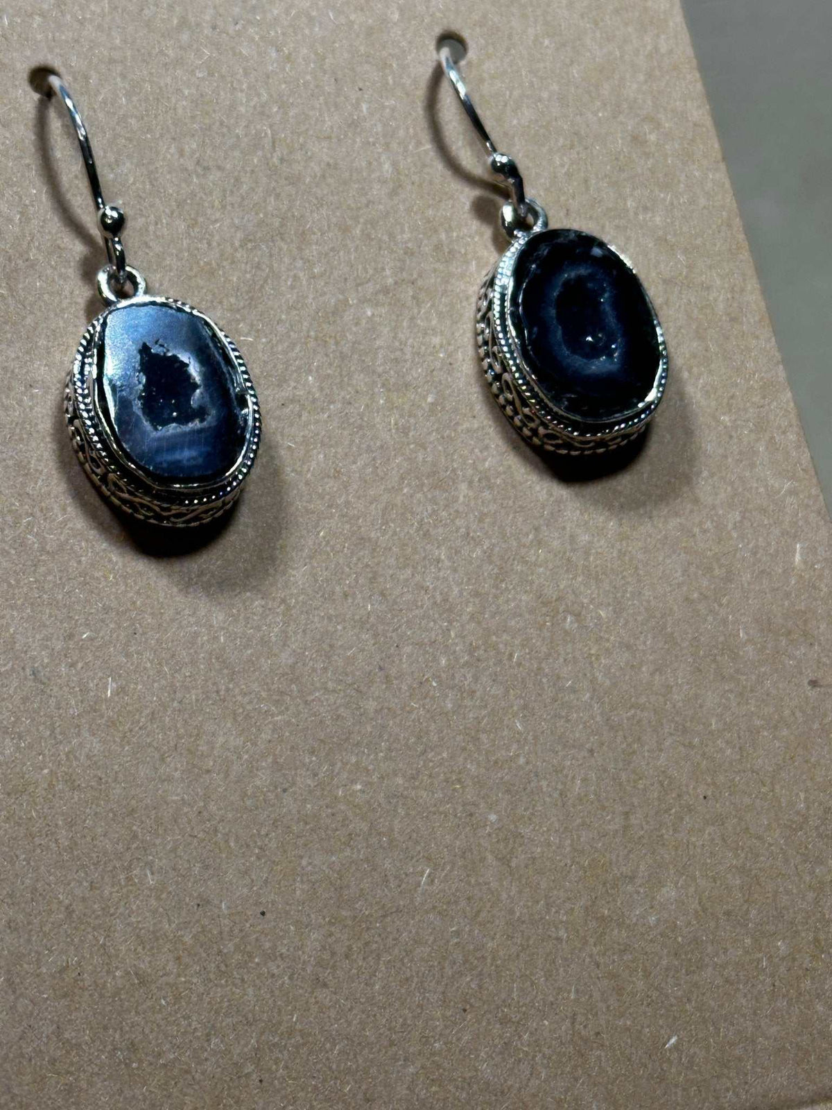 Pendientes de ágata drusa