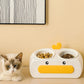 Duck Design Pet Double Bowl Plastic Kitten Dog Food Drinking Tray Feeder Cat Feeding Pet Supplies Accessories