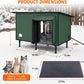 Heated Outdoor Cat House with Slanted Waterproof Roof & Dual Doors