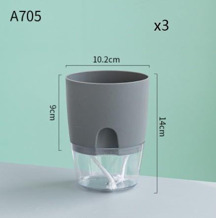 Automatic Water-Absorbing Flower Pot Plastic Resin Transparent Flower Pot