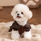 Cozy Brown Plaid Pet Sweater Dress - Fleece-Lined Dog Skirt And Cat Winter Clothes With Ruffle Trim