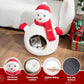 Christmas Snowman Cat Cave Bed – Cozy Indoor Pet Hideaway