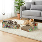2 in 1 Cat Scratcher Lounge Cardboard Pad with Detachable Toys
