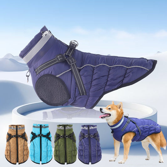 Warm Reflective Traction Coat Plus Fleece Waterproof Jacket