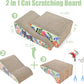 2 in 1 Cat Scratcher Lounge Cardboard Pad with Detachable Toys