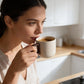 Handcrafted Ceramic Espresso Cup with Wooden Handle