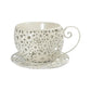 Teacup-Shaped Floral Cutout Planter – Decorative Indoor & Outdoor Accent