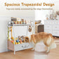 Dog Toy Storage Organizer with Shelf & 6 Hooks