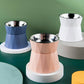 High Foot Neck Protection Pet Stainless Steel Bowl