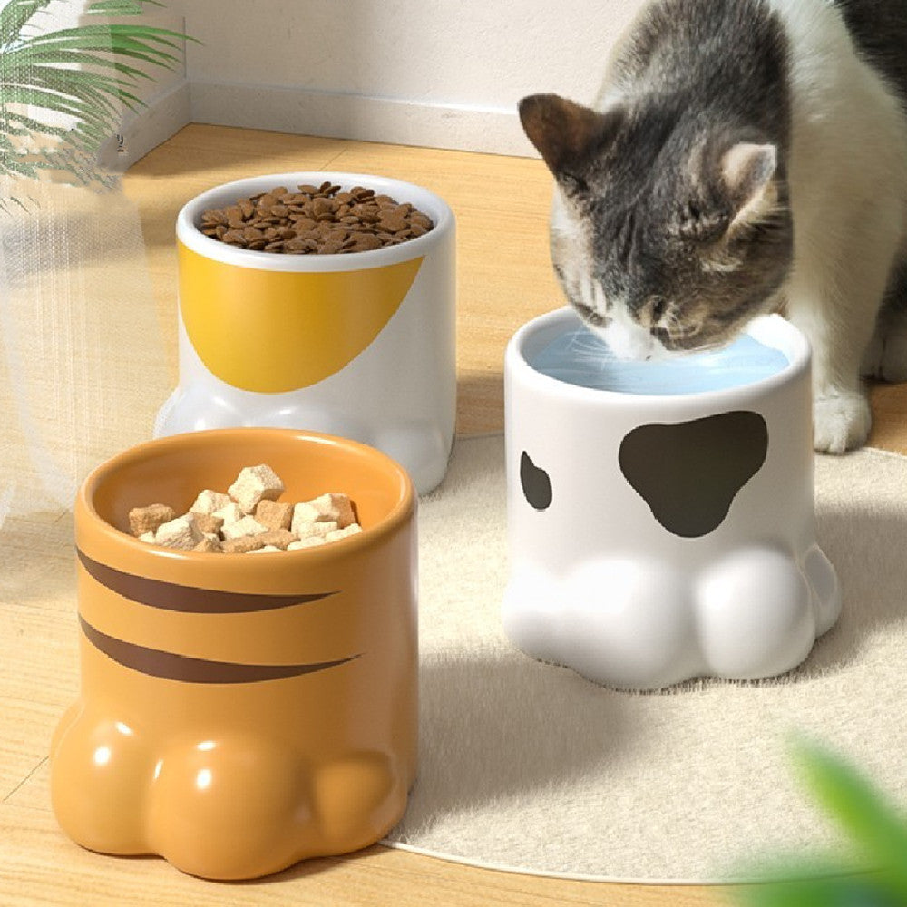 Cat Bowl Ceramic High Foot Protection Cervical Spine Large Caliber Basin