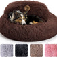 Medium Calming Dog Bed 30in Donut Plush Washable Bed Up to 45lbs