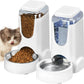 Automatic Cat Feeder & Water Dispenser Set, Steel Bowls, 1 Gallon