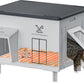Heavy-Duty Heated Outdoor Cat House with Escape Door – Green or Grey, 2 Sizes