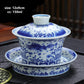 Luxurious 150ml Blue and White Porcelain Gaiwan – Handmade Tea Tureen
