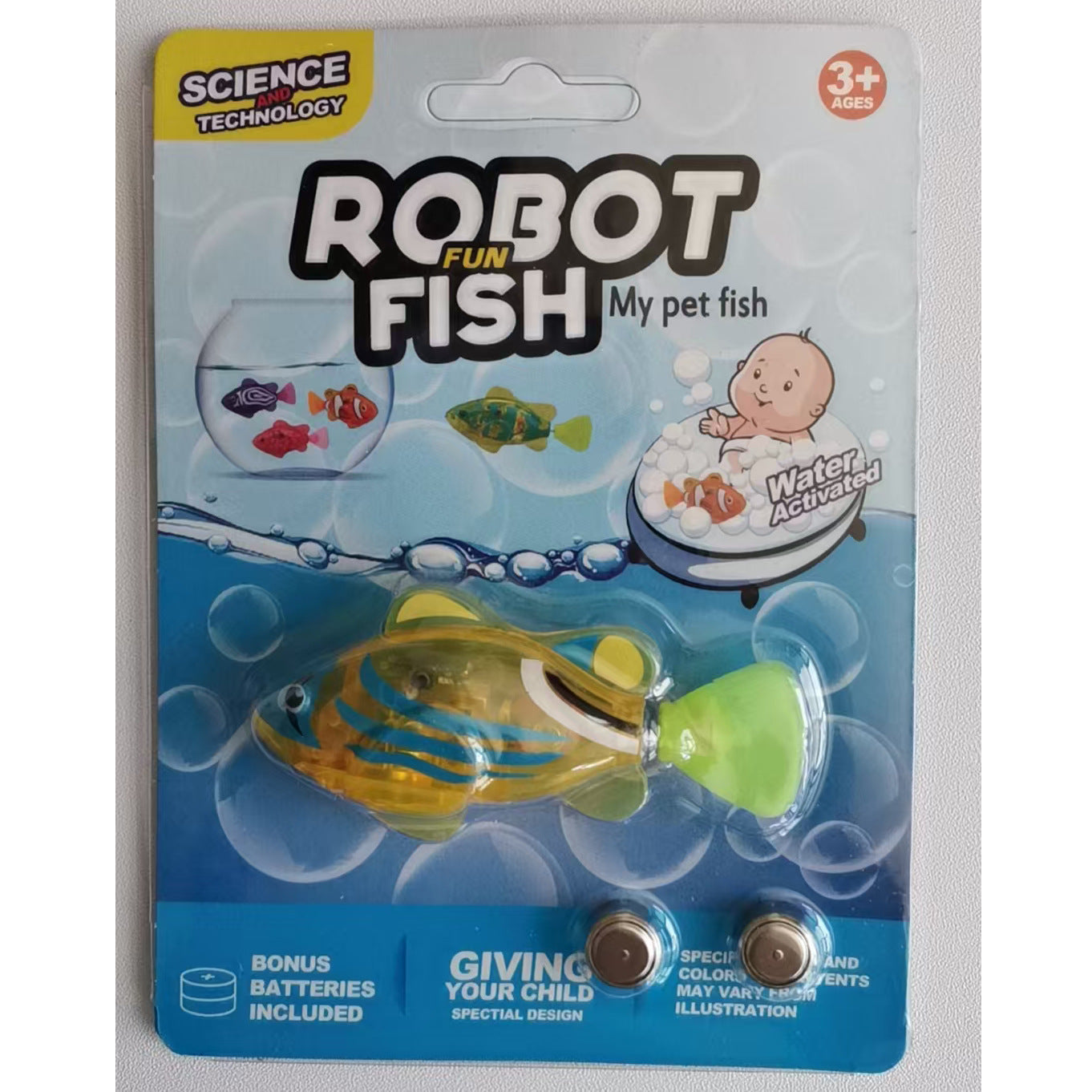 Pet Fish Simulation Light-Activated Clownfish Bathing And Splashing Toy
