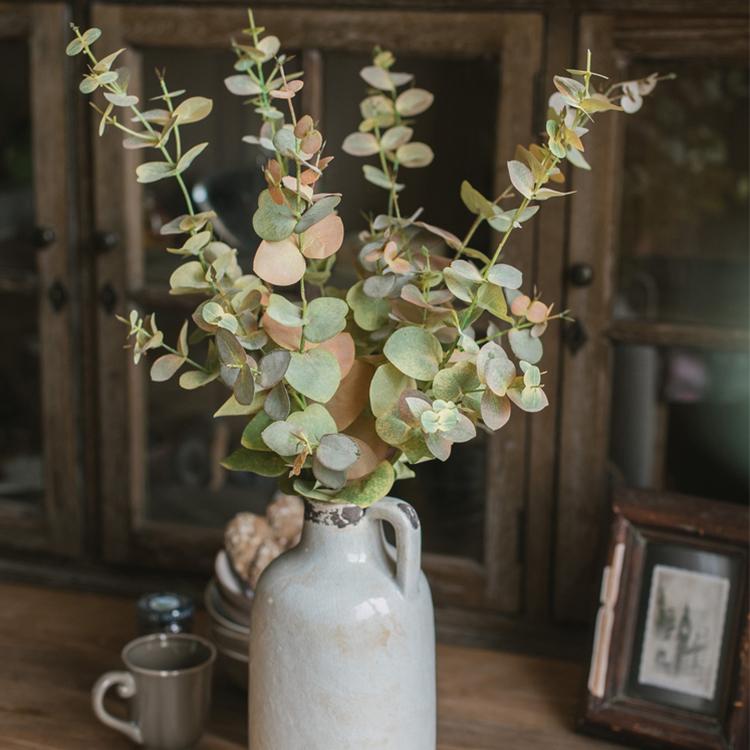 Faux Leaf Autumn Eucalyptus Artificial Stem