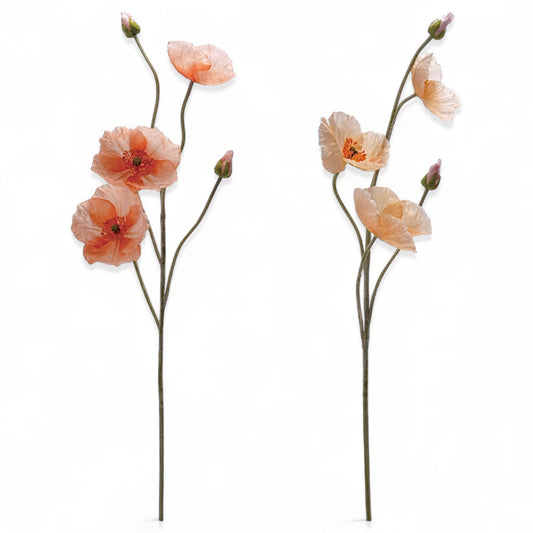 Faux Poppy Flower Pick | 2 Colors