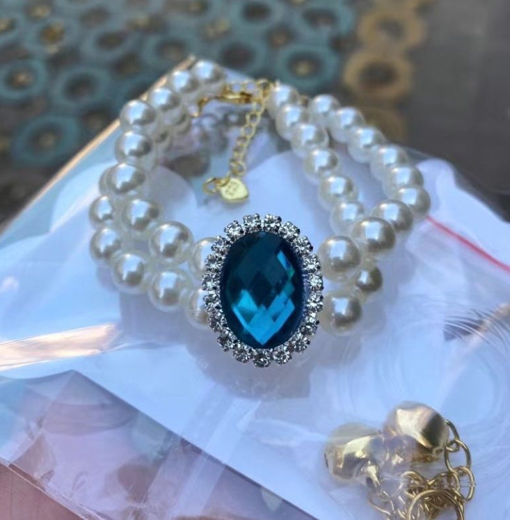 Cat Pearl Necklace Pet Collar