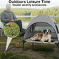 Elevated Outdoor Dog Bed with Canopy Cooling Pet Cot Camping Tent