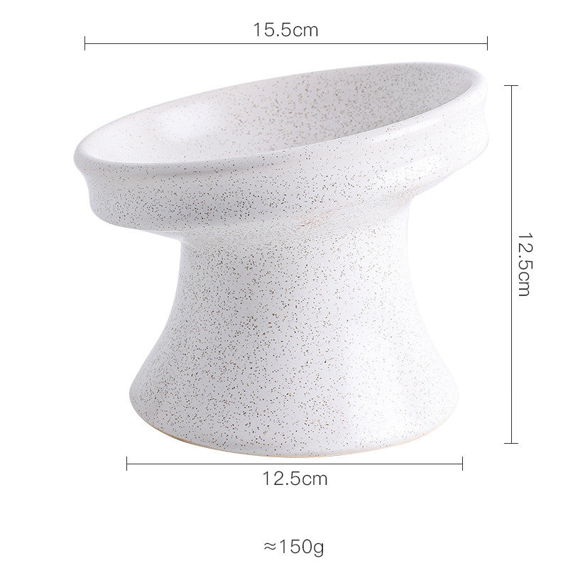 Cat Bowl Ceramic Shallow Mouth High Foot Anti Overturn Double