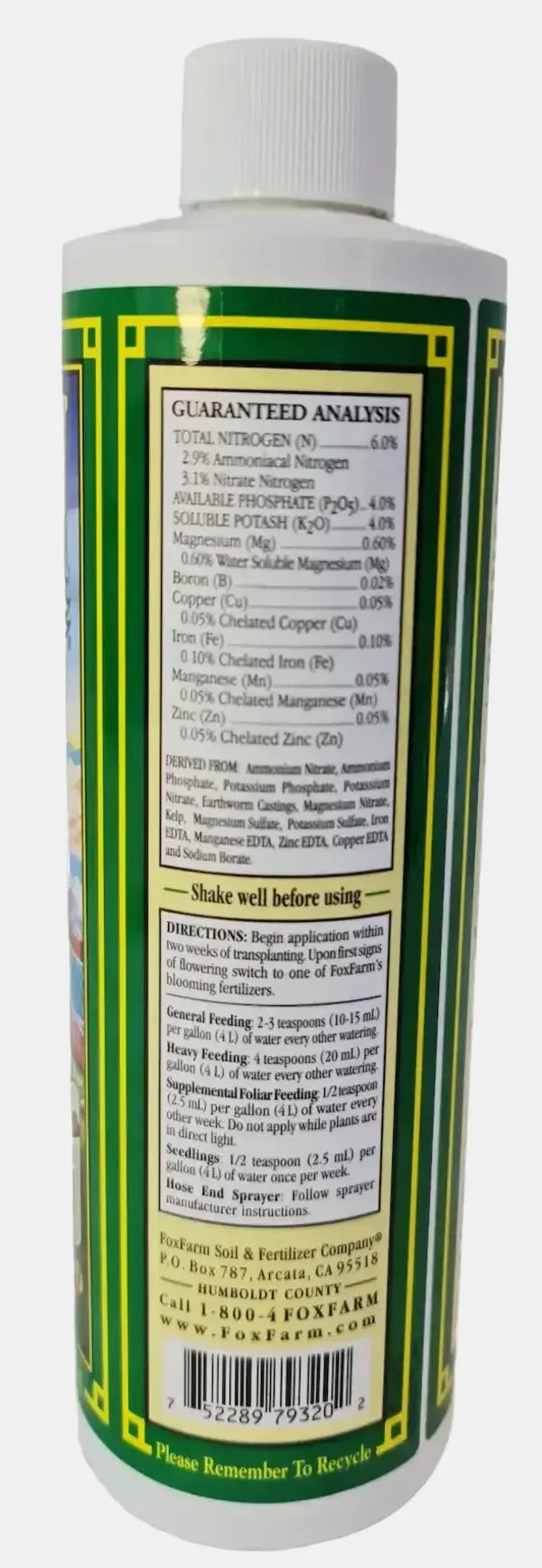 Plant Nutrients (Fox Farm Grow Big NPK 6-4-4)