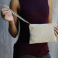 French Cream Chenille Wristlet Purse