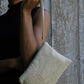 French Cream Chenille Wristlet Purse
