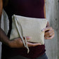 French Cream Chenille Wristlet Purse