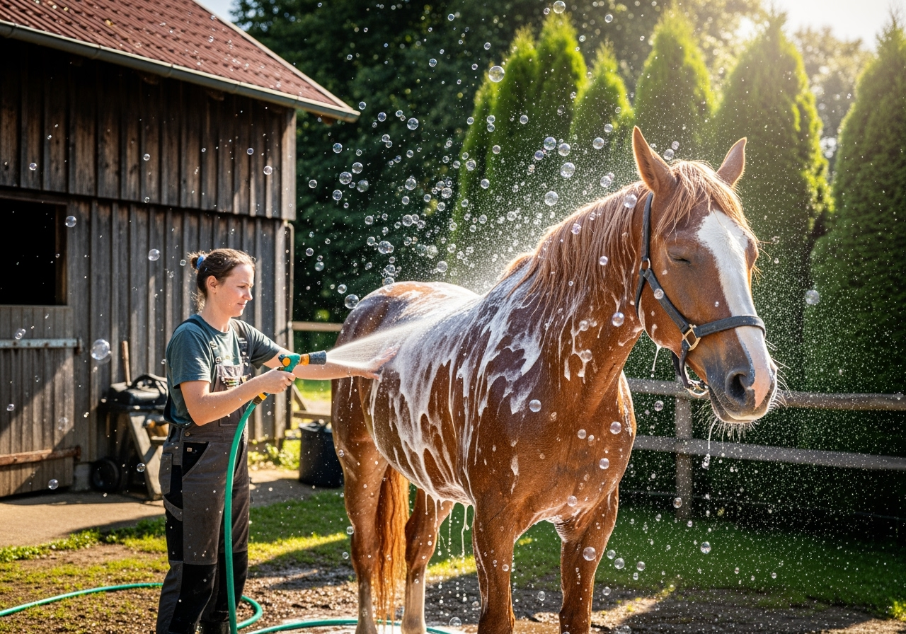 Davis Scruffy Horse Shampoo + HandsOn Grooming Gloves Large Size - Complete Grooming Kit