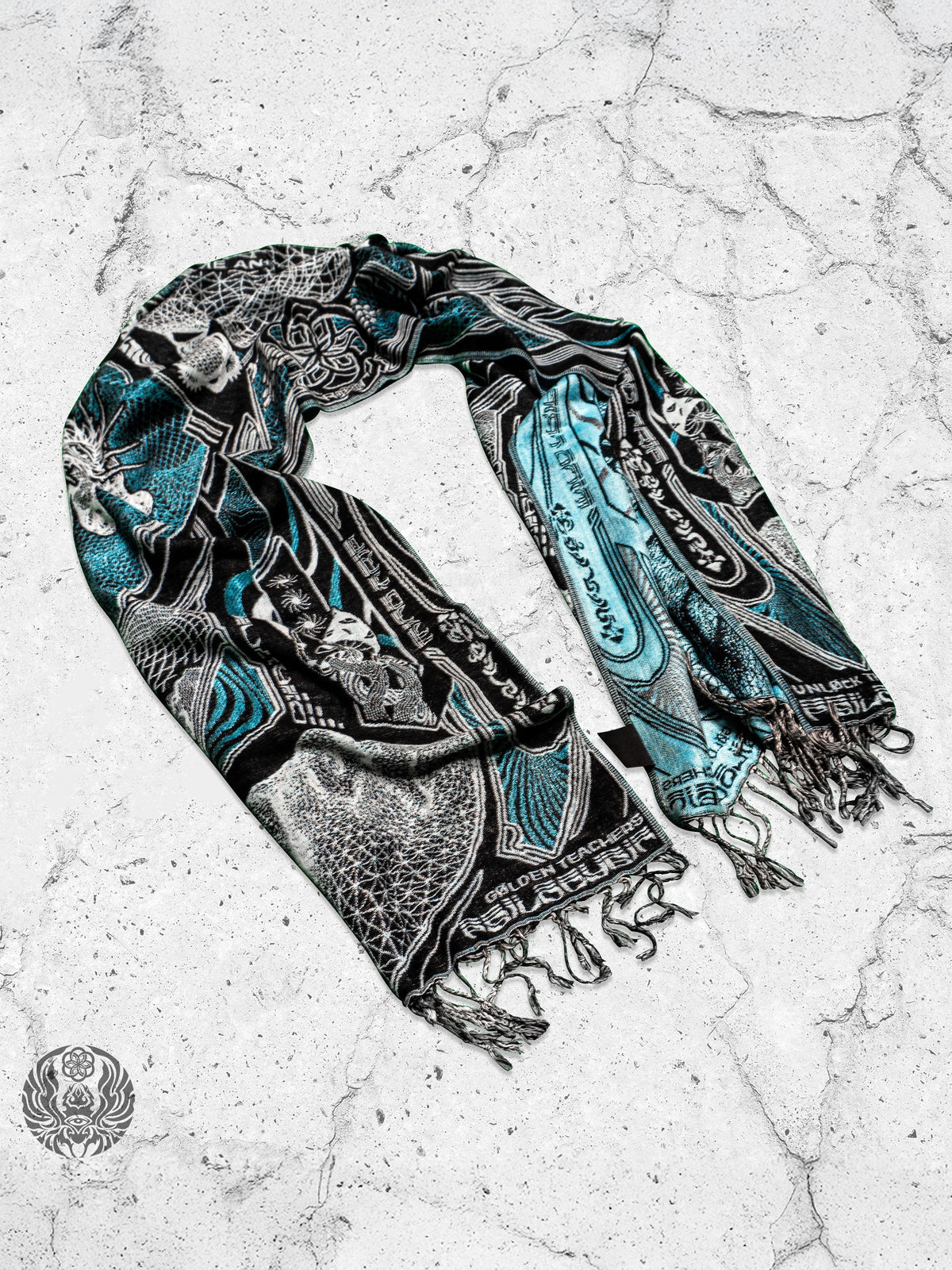 RESTOCKED ✦ GOLDEN TEACHERS V1 • AQUAMARINE • Festival Shawl/Scarf