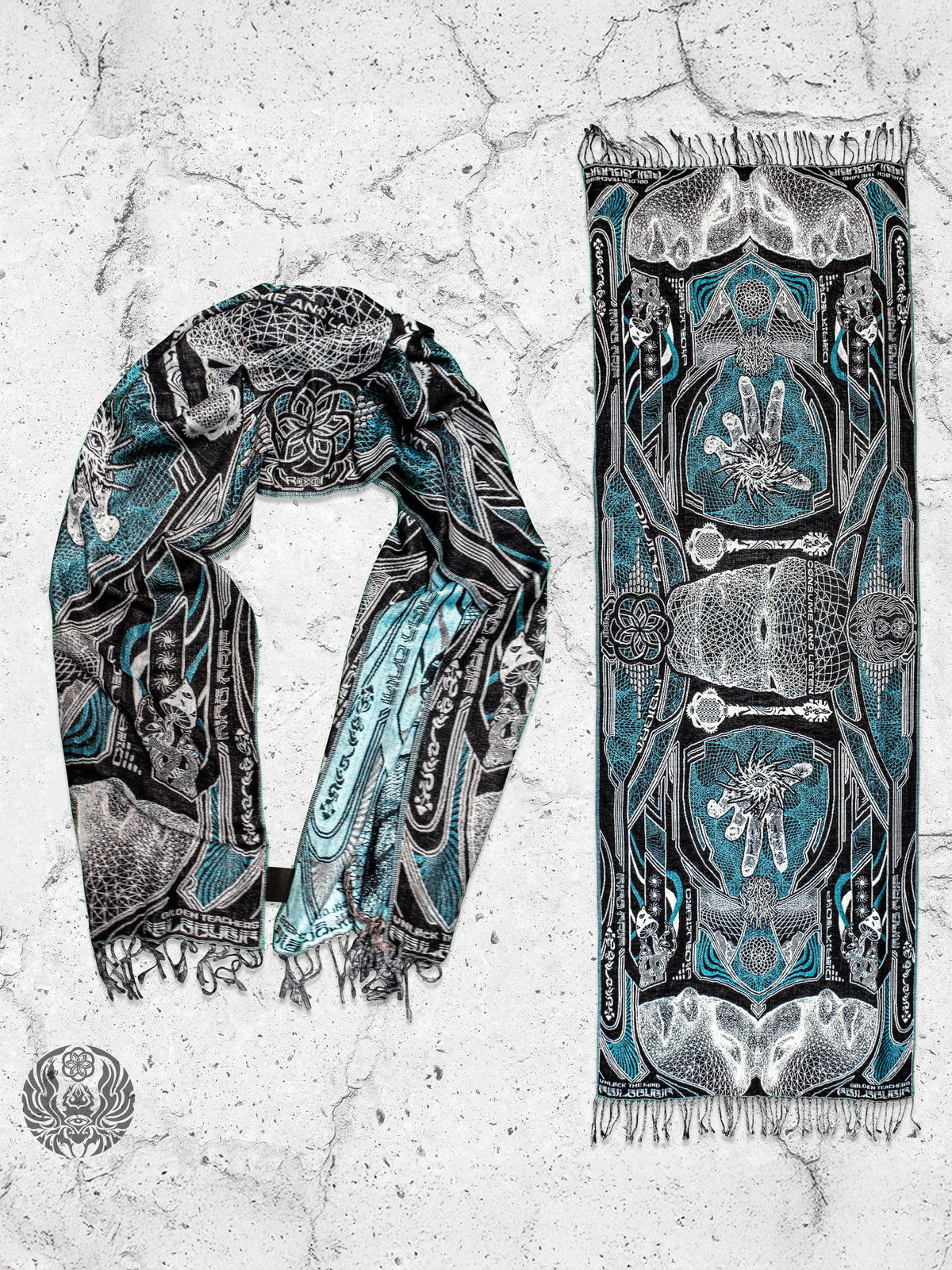 RESTOCKED ✦ GOLDEN TEACHERS V1 • AQUAMARINE • Festival Shawl/Scarf