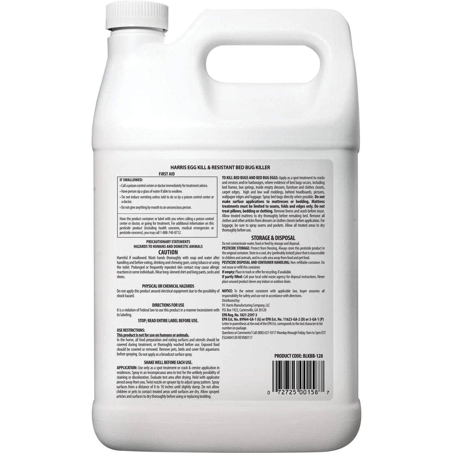 Harris Bed Bug Killer Extended Black Gallon Residual Spray Kills Resistant Bed Bugs & Eggs