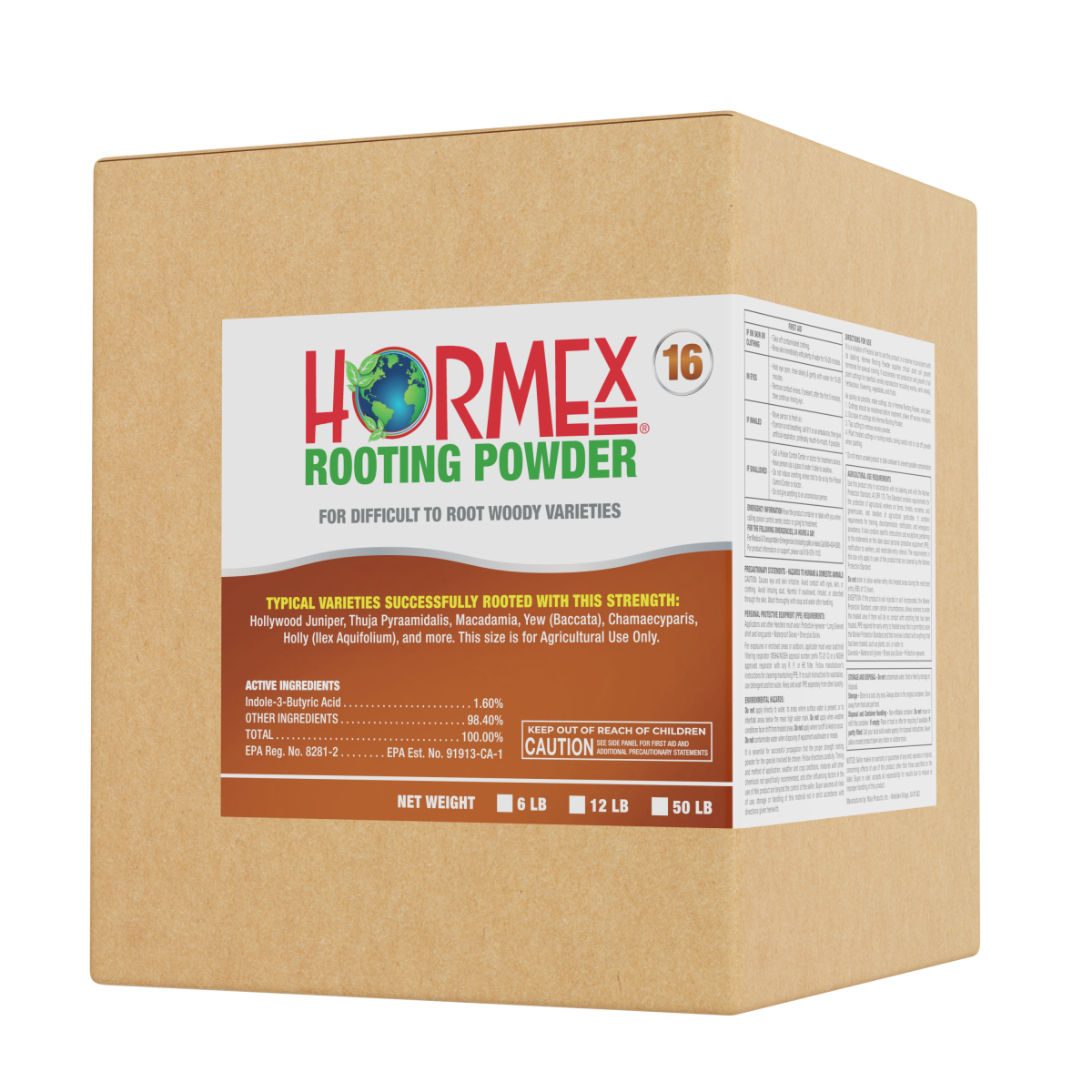 Hormex Rooting Powder #16 (1.60 IBA) - Rooting Hormone for Difficult Hardwood Plants & Tree Cuttings