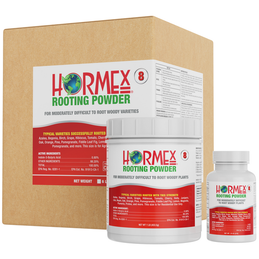 Hormex Rooting Powder #8 (0.80 IBA) - Rooting Hormone for Semi-Hardwood Houseplants, Medicinal & Tree Cuttings
