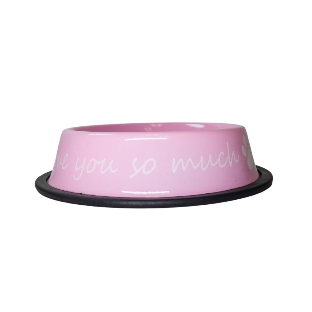 I LOVE YOU SO MUCH Modern Stainless Steel Dog Bowl – 24oz