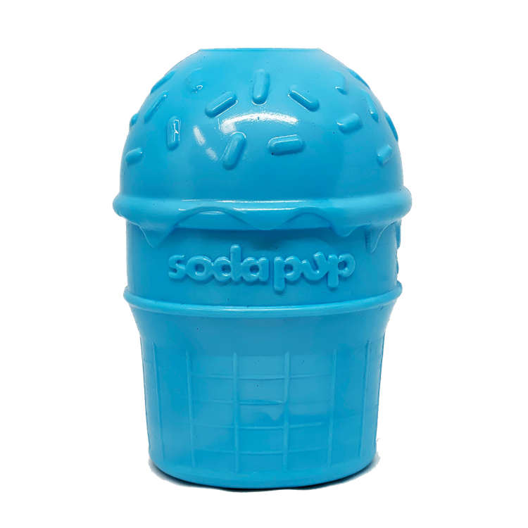 Ice Cream Cone Rubber Dog Chew Toy for Power Chewers | USA Made | SodaPup